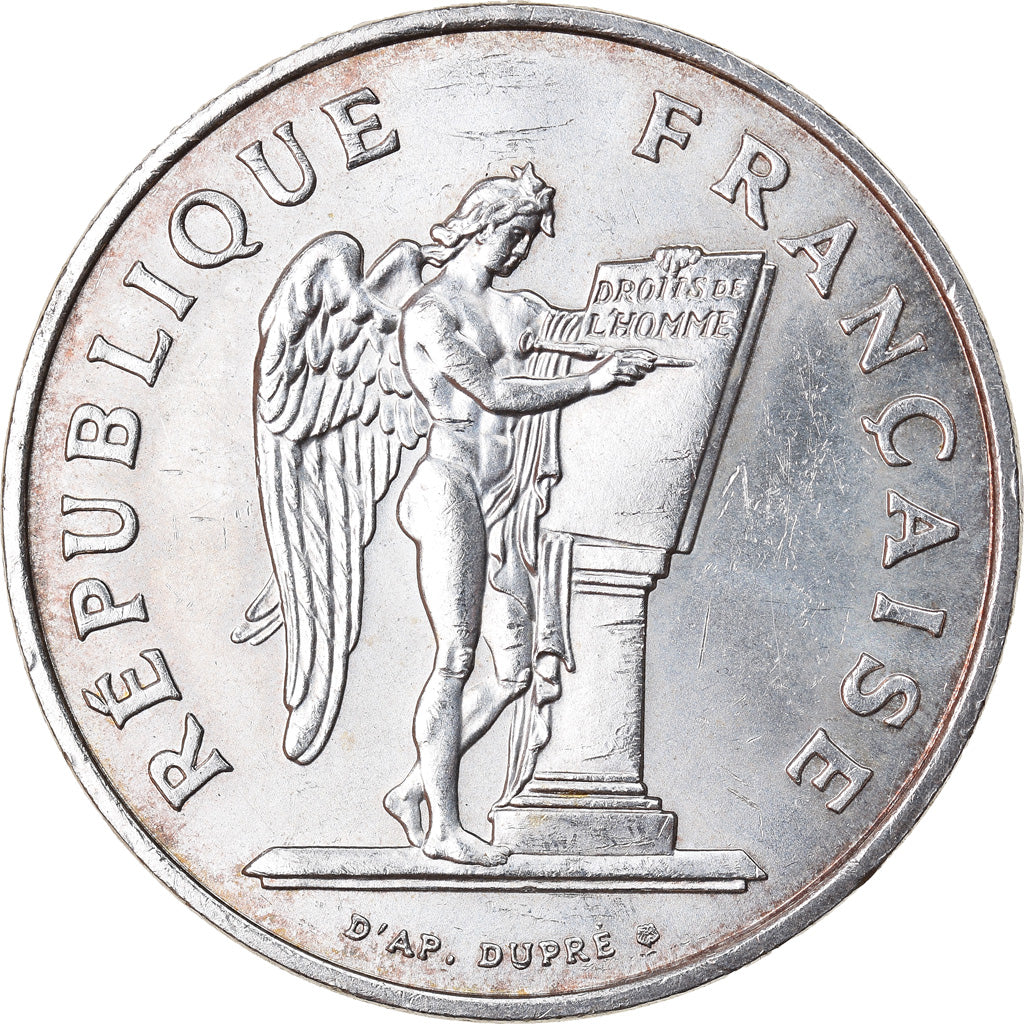 Moneta, Francia, Droits de l'Homme, 100 Francs, 1989, SPL-, Argento, KM:970