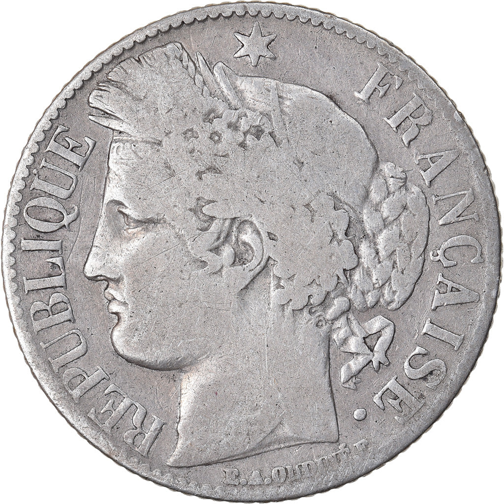 Monnaie, France, Cérès, Franc, 1887, Paris, TB, Argent, Gadoury:465a, KM:822.1