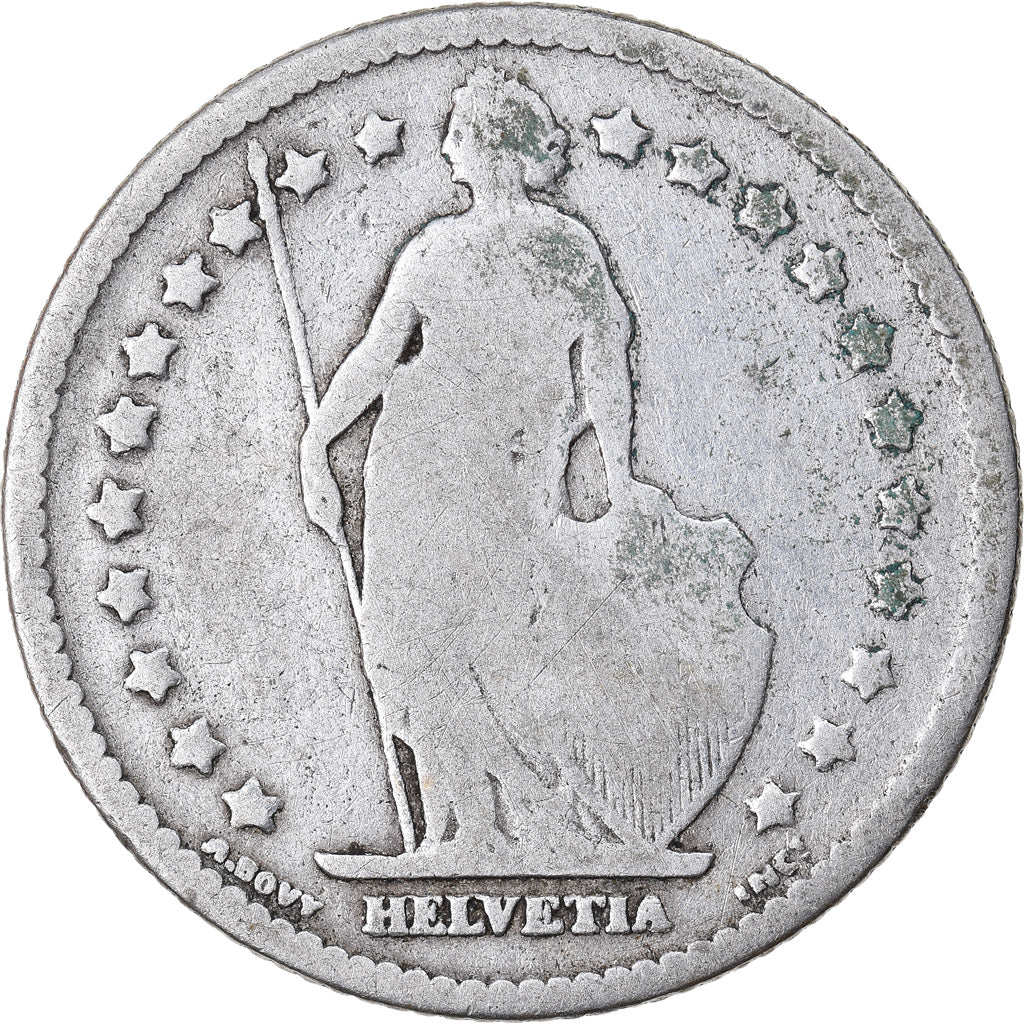 Coin, Switzerland, Franc, 1875, Bern, VF(20-25), Silver, KM:24
