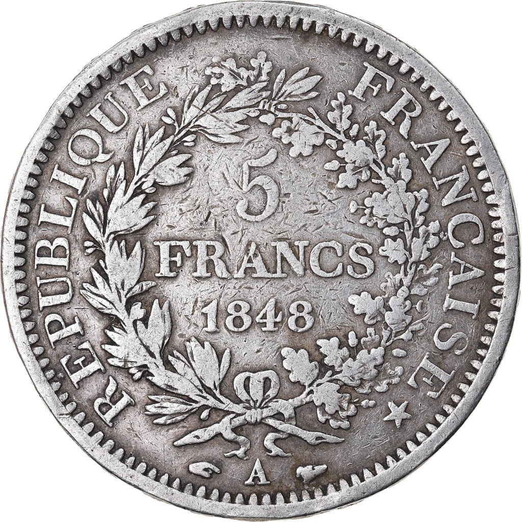 Monnaie, France, Hercule, 5 Francs, 1848, Paris, TB+, Argent, Gadoury:683