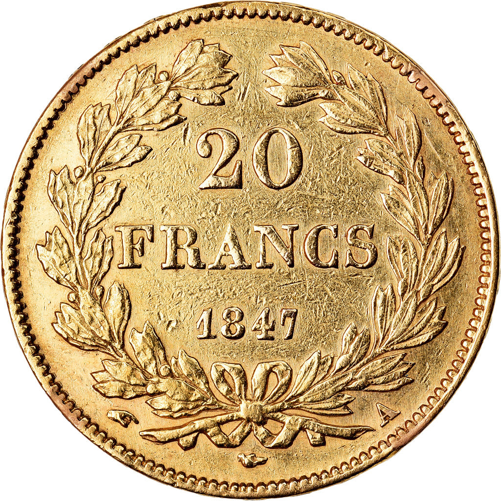 Munten, Frankrijk, Louis-Philippe, 20 Francs, 1847, Paris, ZF, Goud, KM:750.1