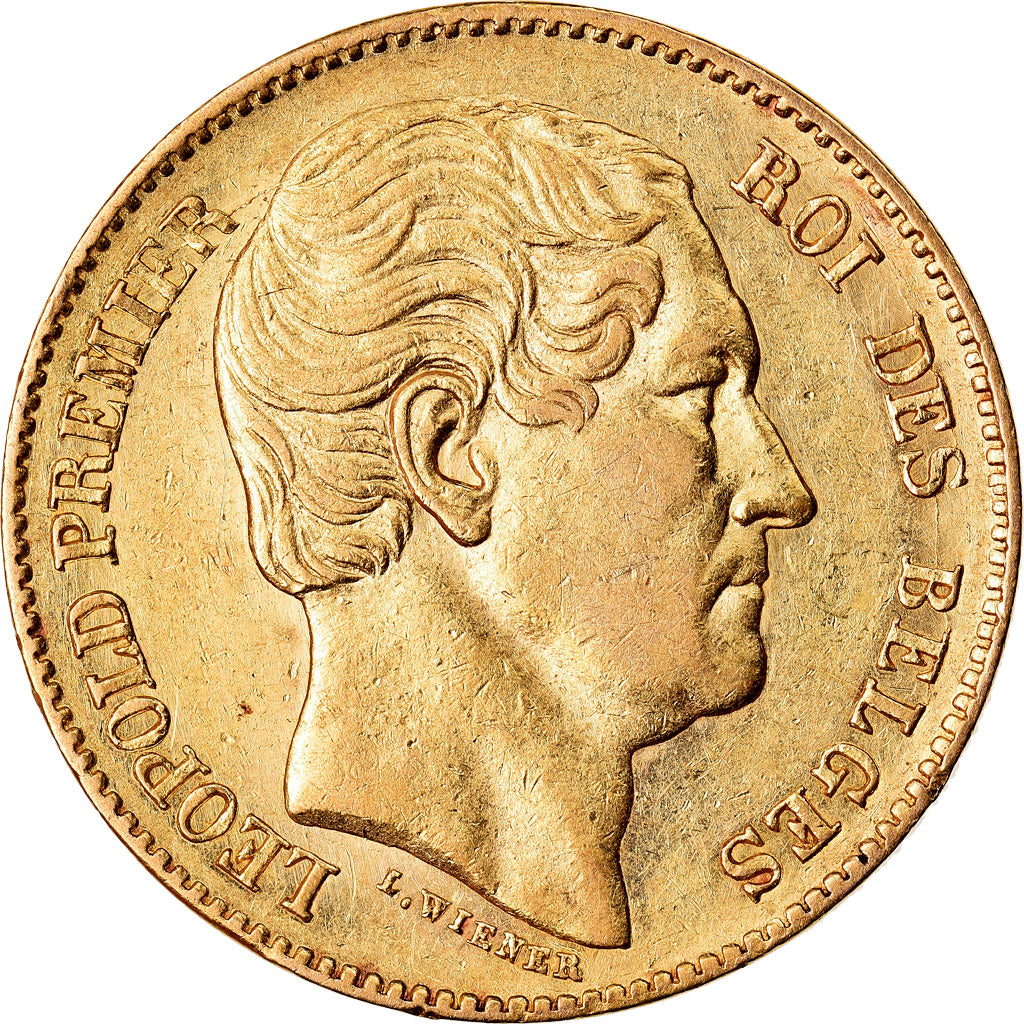 Coin, Belgium, Leopold I, 20 Francs, 20 Frank, 1865, AU(50-53), Gold, KM:23