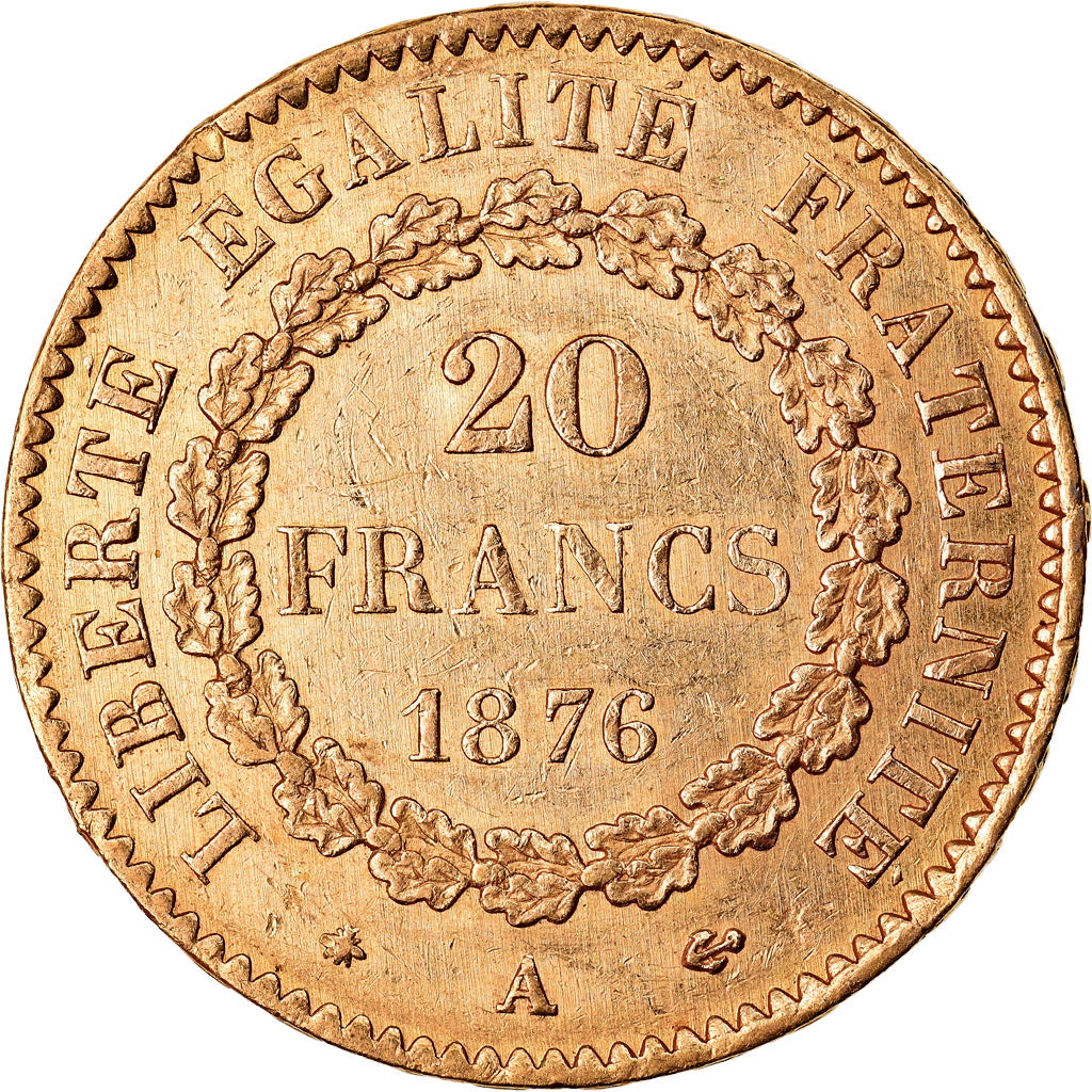 Monnaie, France, Génie, 20 Francs, 1876, Paris, TTB+, Or, Gadoury:1063, KM:825