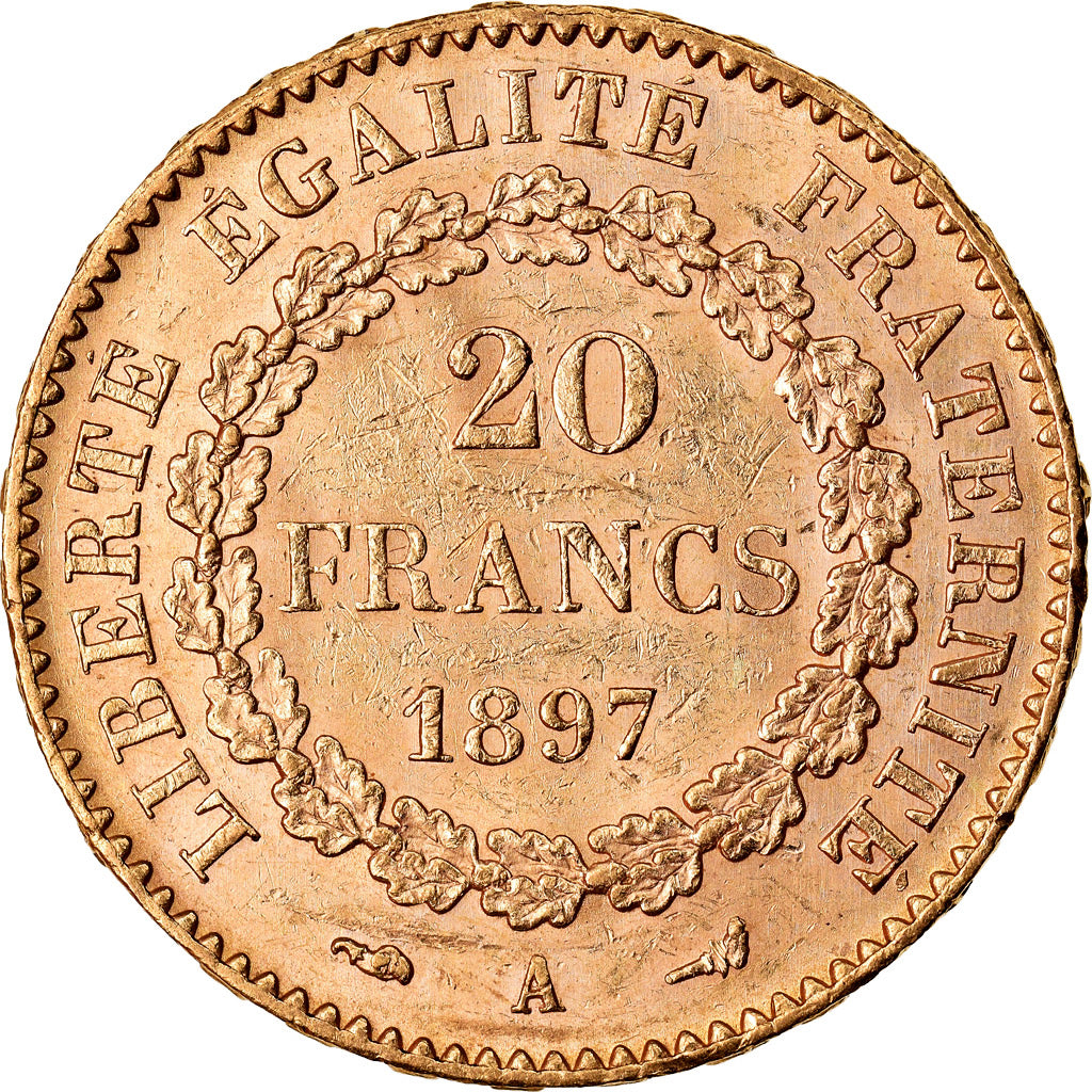 Munten, Frankrijk, Génie, 20 Francs, 1897, Paris, ZF+, Goud, KM:825