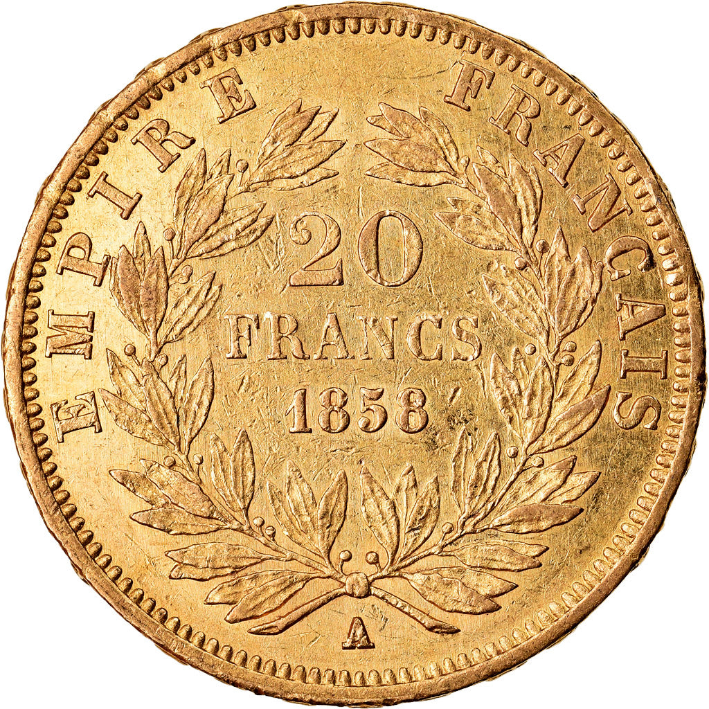 Monnaie, France, Napoleon III, 20 Francs, 1858, Paris, TTB+, Or