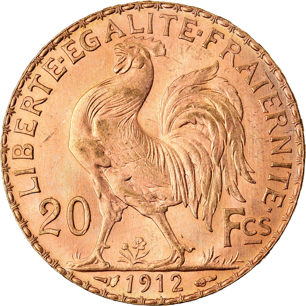 Coin, France, Marianne, 20 Francs, 1912, Paris, MS(60-62), Gold, KM:857