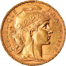 Moneda, Francia, Marianne, 20 Francs, 1908, Paris, EBC+, Oro, KM:857