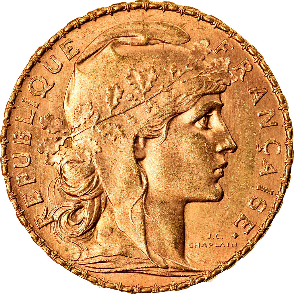 Moneda, Francia, Marianne, 20 Francs, 1913, Paris, EBC+, Oro, KM:857