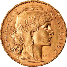 Moneda, Francia, Marianne, 20 Francs, 1913, Paris, EBC+, Oro, KM:857