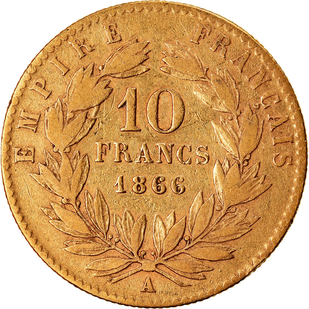 Monnaie, France, Napoleon III, 10 Francs, 1866, Paris, TTB, Or