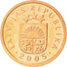 Moneda, Letonia, Santims, 2005, SC, Cobre recubierto de acero, KM:15