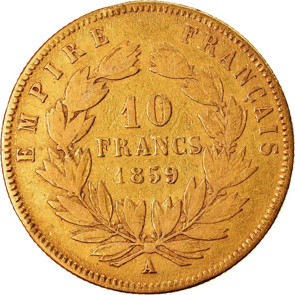 Coin, France, Napoleon III, 10 Francs, 1859, Paris, VF(30-35)