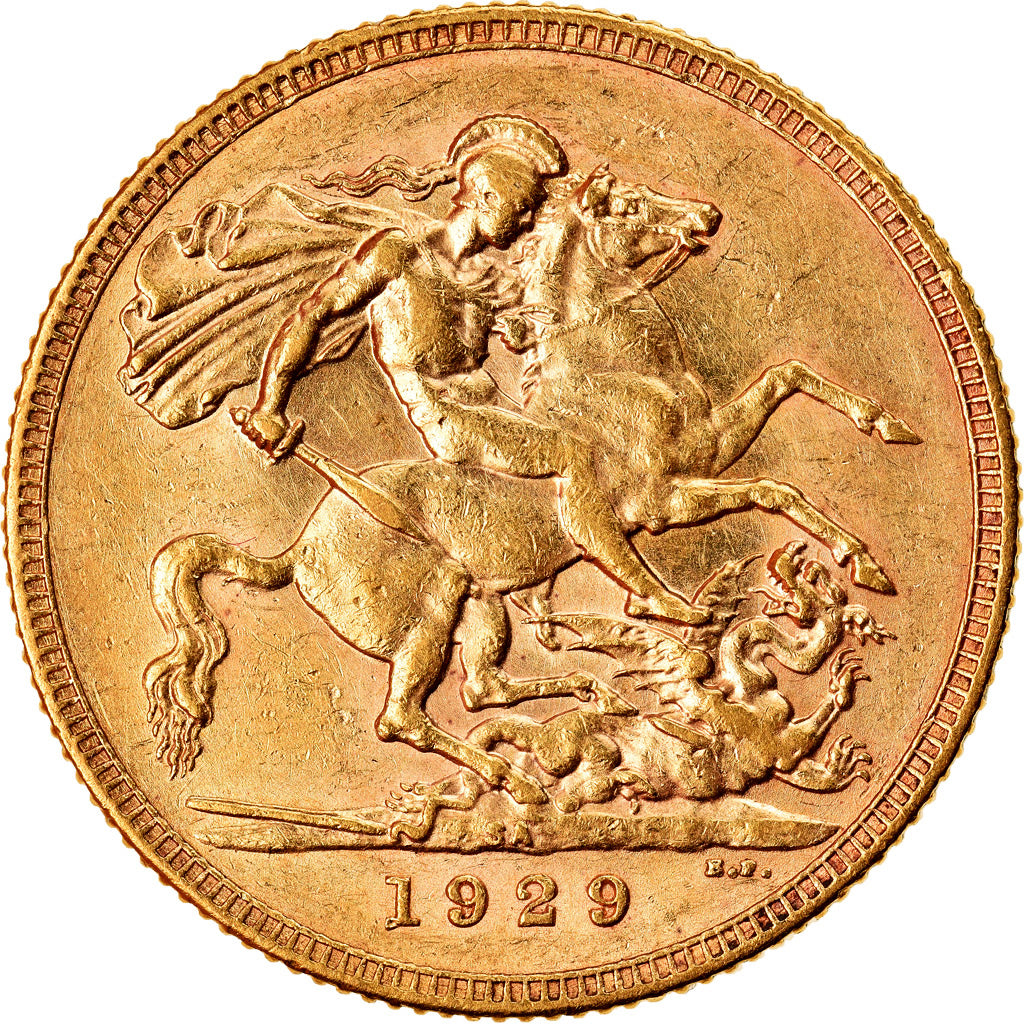 Coin, South Africa, George V, Sovereign, 1929, Pretoria, AU(50-53), Gold, KM:A22