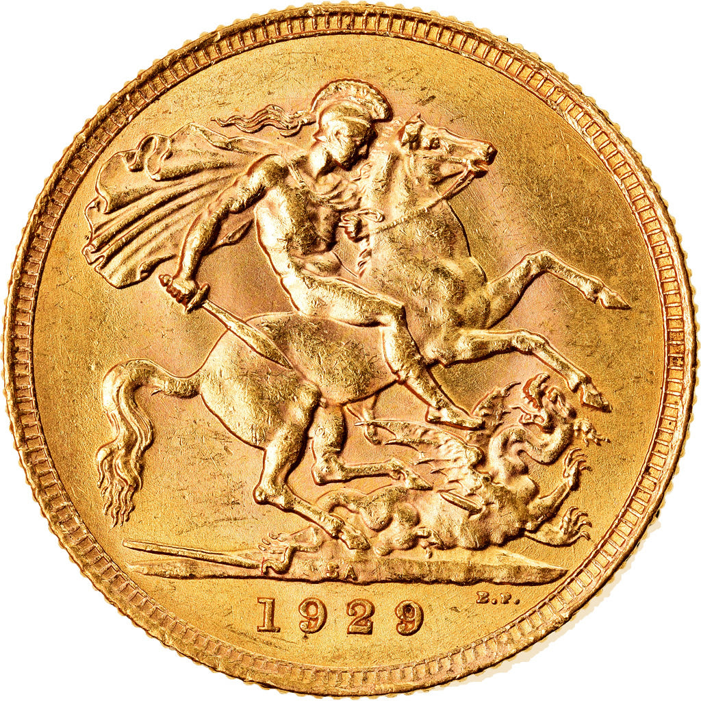 Moneda, Sudáfrica, George V, Sovereign, 1929, Pretoria, EBC, Oro, KM:A22