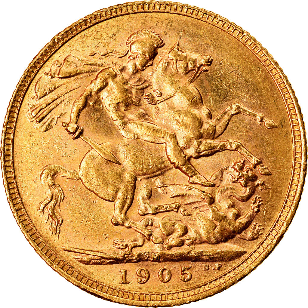 Coin, Australia, Edward VII, Sovereign, 1905, Melbourne, AU(55-58), Gold, KM:15