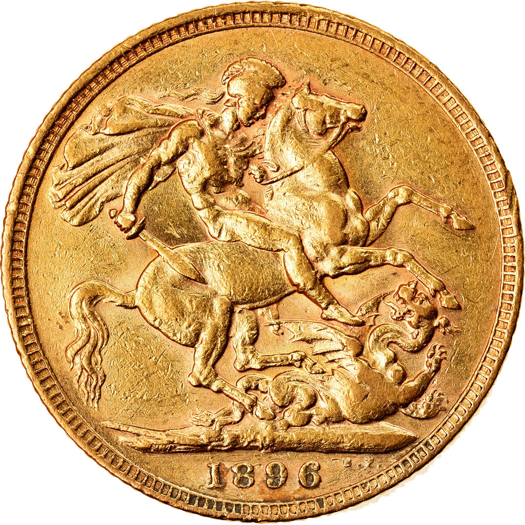 Coin, Australia, Victoria, Sovereign, 1896, Melbourne, AU(50-53), Gold, KM:13