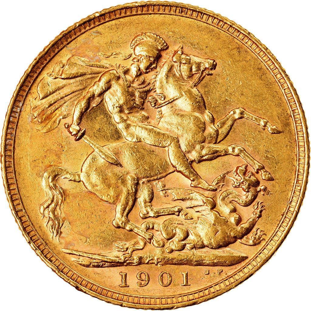 Coin, Australia, Victoria, Sovereign, 1901, Perth, AU(50-53), Gold, KM:13