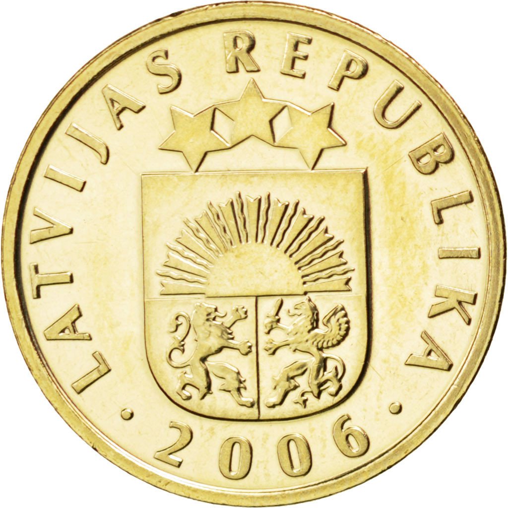 LATVIA, 5 Santimi, 2006, KM #16, MS(63), Nickel-Brass, 18.5, 2.53