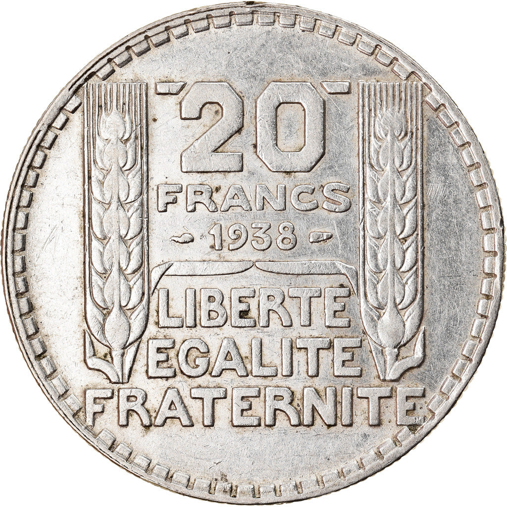 Coin, France, Turin, 20 Francs, 1938, Paris, AU(55-58), Silver, KM:879