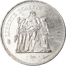 Coin, France, Hercule, 50 Francs, 1977, Paris, MS(60-62), Silver, KM:941.1