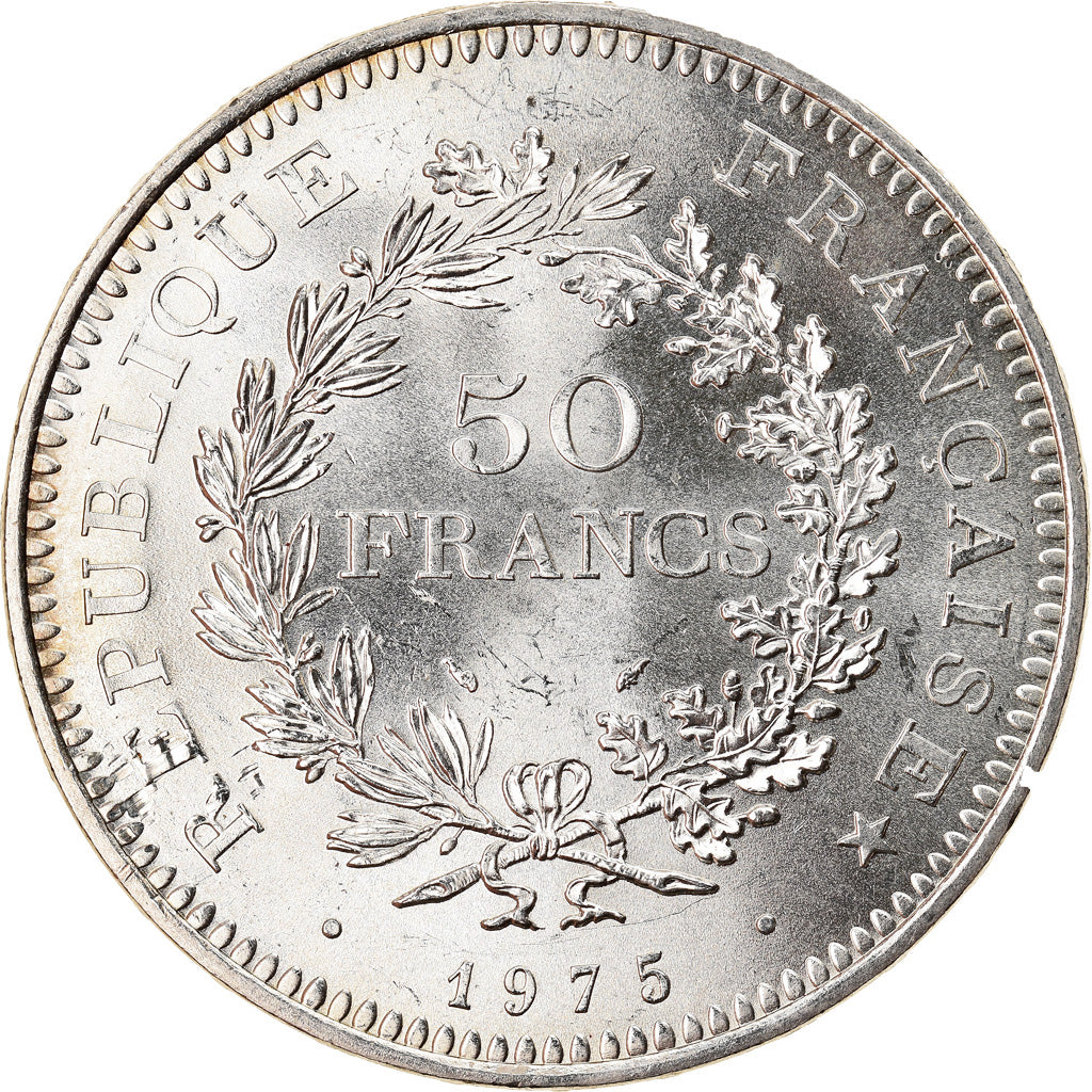 Coin, France, Hercule, 50 Francs, 1975, Paris, MS(60-62), Silver, KM:941.1