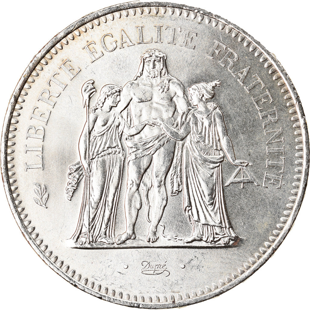Moneta, Francia, Hercule, 50 Francs, 1977, Paris, SPL, Argento, KM:941.1