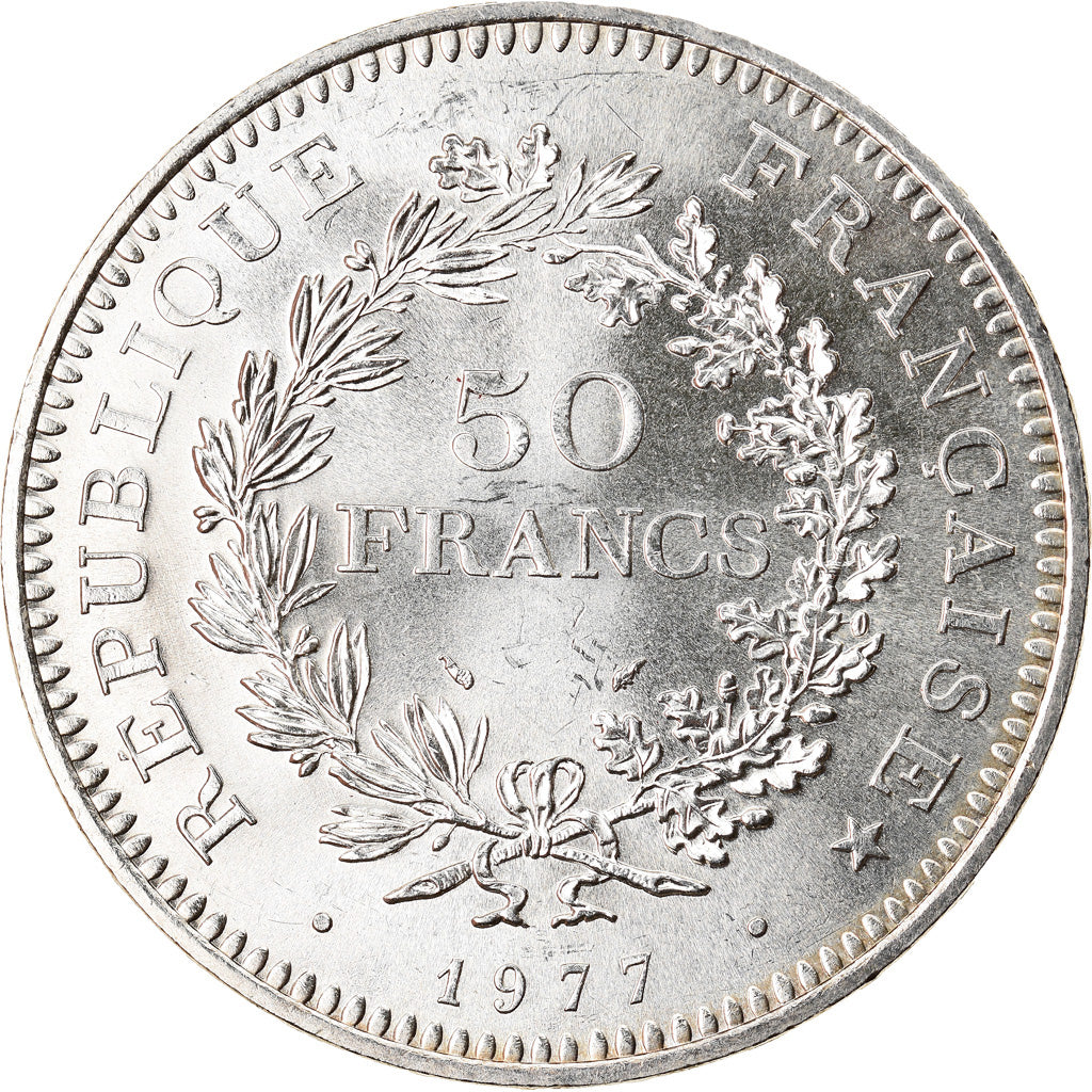 Moneta, Francia, Hercule, 50 Francs, 1977, Paris, SPL, Argento, KM:941.1