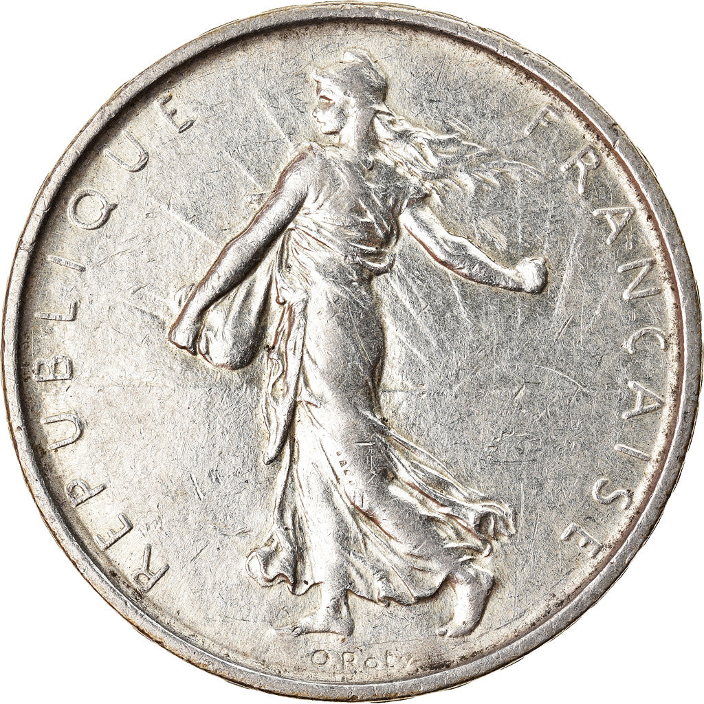 Moneta, Francja, Semeuse, 5 Francs, 1966, AU(50-53), Srebro, KM:926, Gadoury:770
