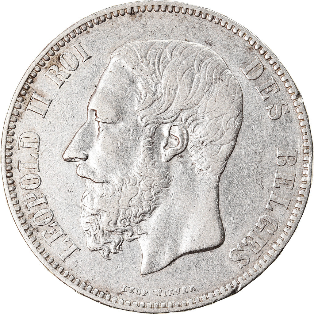 Coin, Belgium, Leopold II, 5 Francs, 5 Frank, 1868, EF(40-45), Silver, KM:24