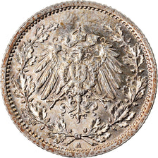 Coin, GERMANY - EMPIRE, 1/2 Mark, 1916, Berlin, AU(55-58), Silver, KM:17