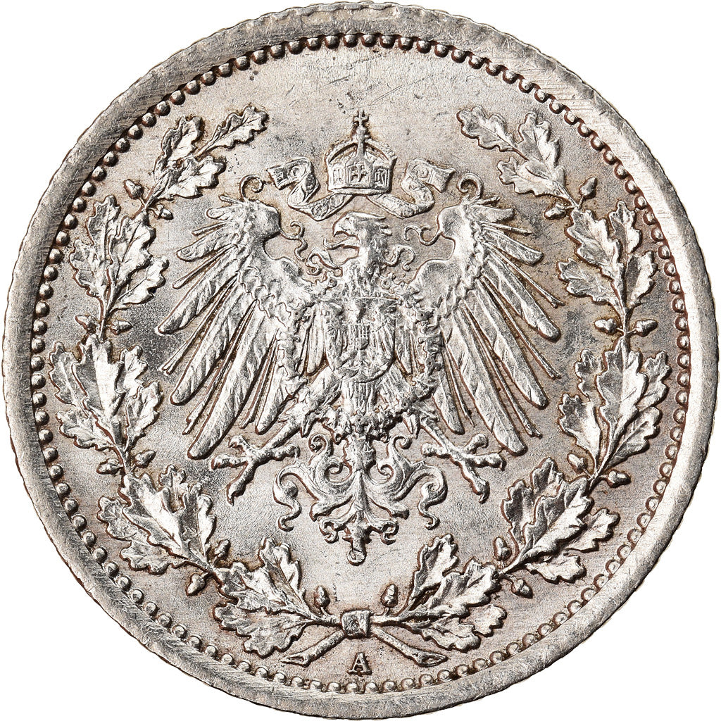 Munten, DUITSLAND - KEIZERRIJK, 1/2 Mark, 1915, Berlin, PR, Zilver, KM:17