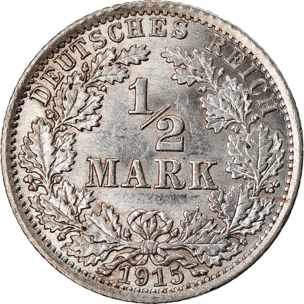 Munten, DUITSLAND - KEIZERRIJK, 1/2 Mark, 1915, Berlin, PR, Zilver, KM:17