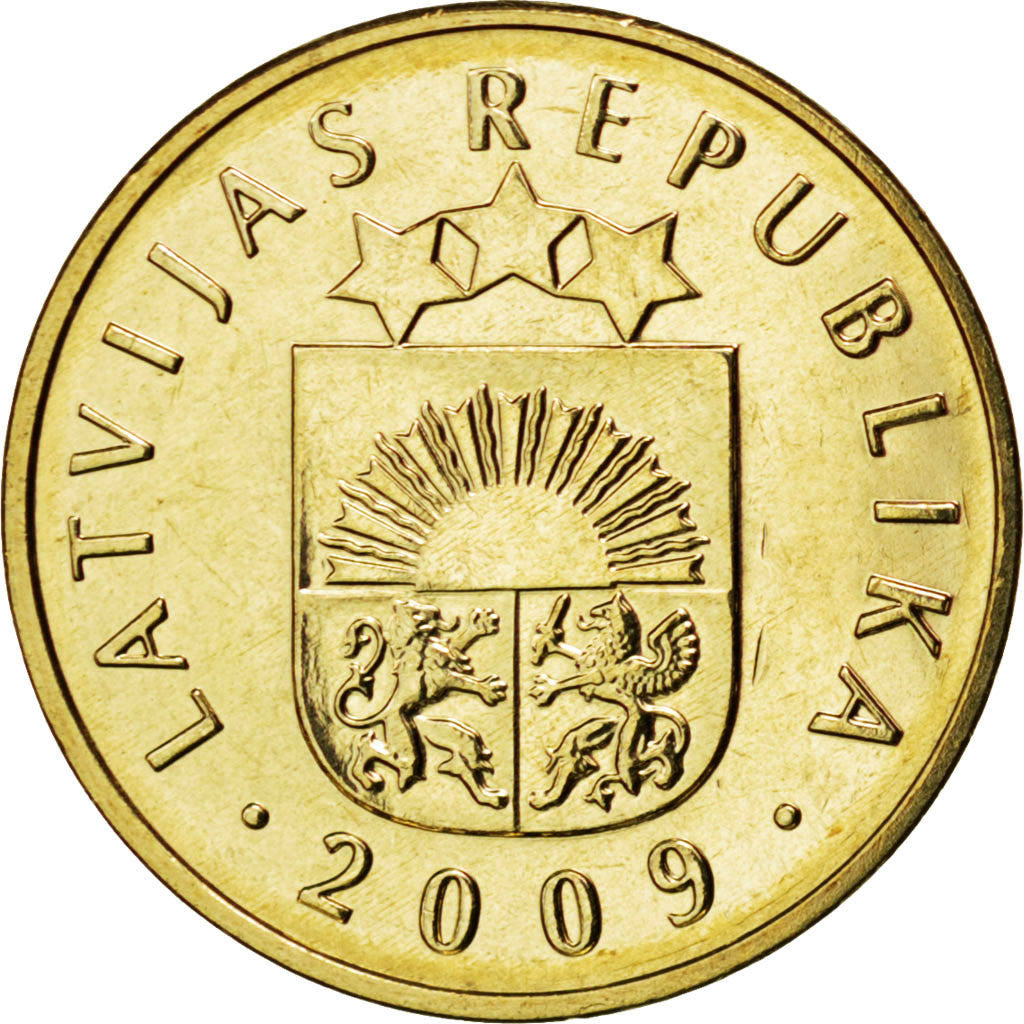LATVIA, 5 Santimi, 2009, KM #16, MS(63), Nickel-Brass, 18.5, 2.51