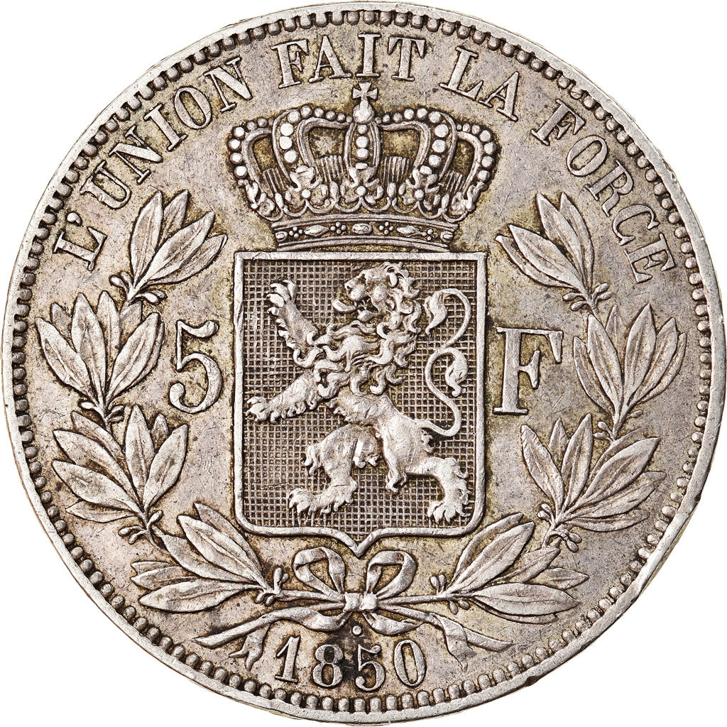 Coin, Belgium, Leopold I, 5 Francs, 5 Frank, 1850, EF(40-45), Silver, KM:17
