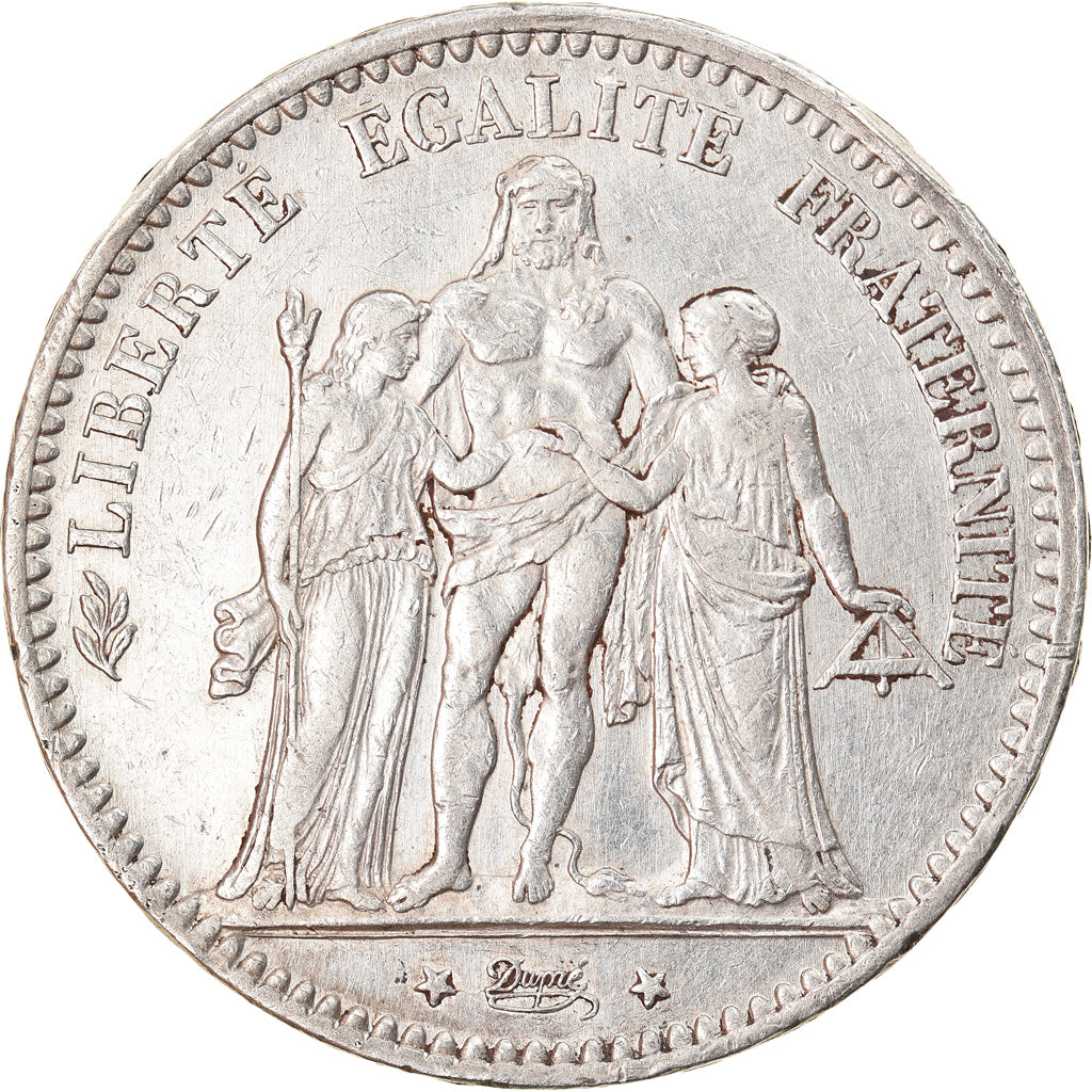 Coin, France, Hercule, 5 Francs, 1876, Paris, EF(40-45), Silver, KM:820.1