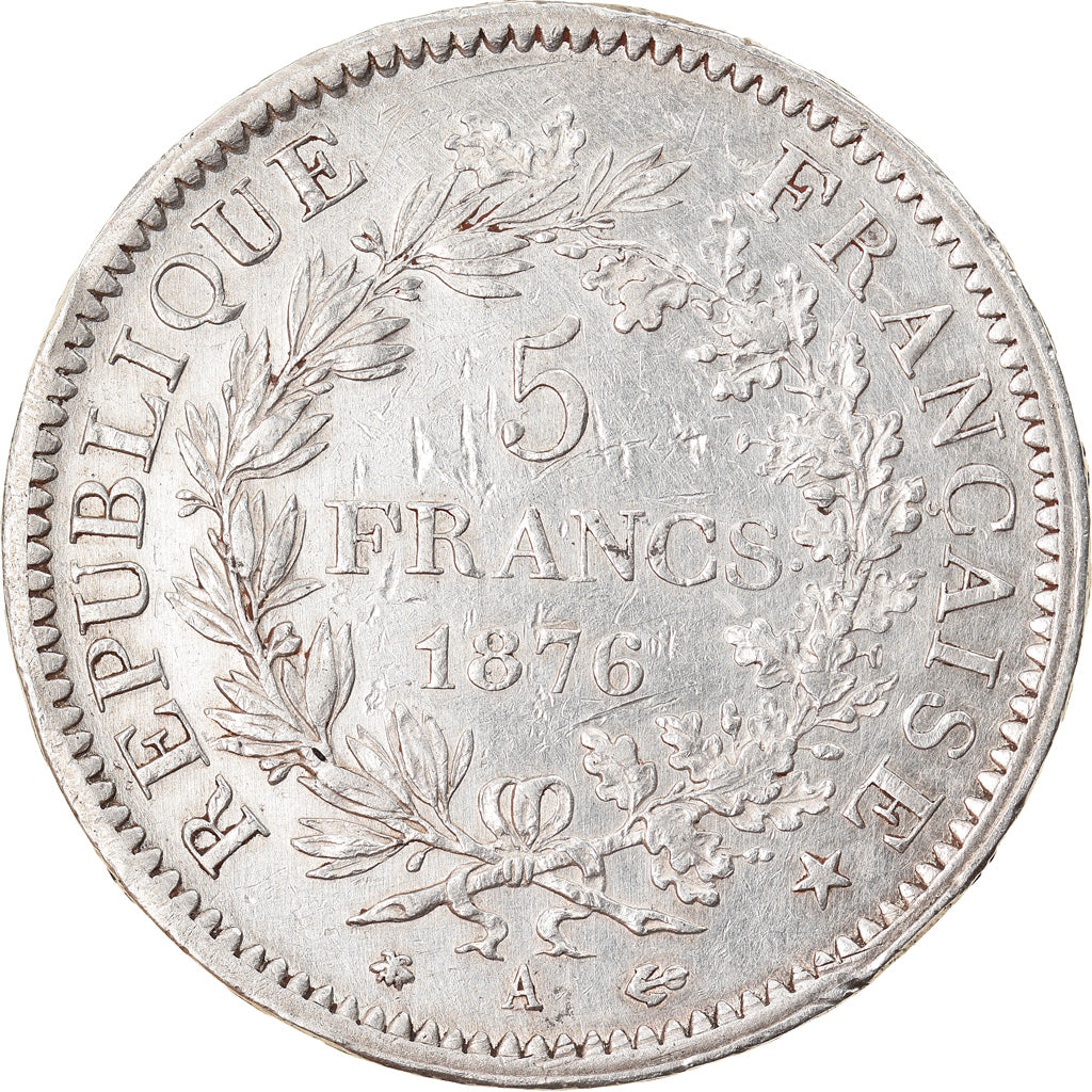 Coin, France, Hercule, 5 Francs, 1876, Paris, EF(40-45), Silver, KM:820.1