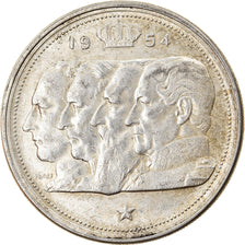 Coin, Belgium, 100 Francs, 100 Frank, 1954, AU(50-53), Silver, KM:138.1
