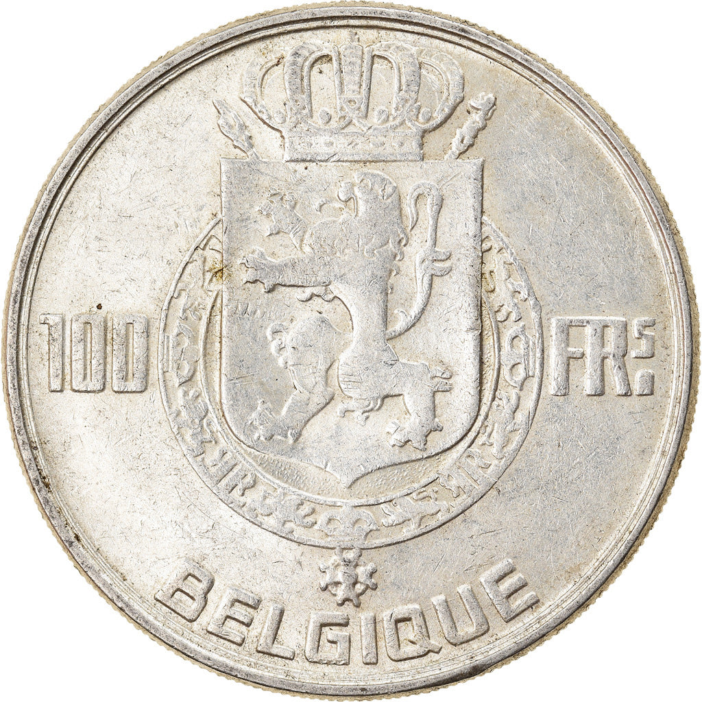 Coin, Belgium, 100 Francs, 100 Frank, 1954, AU(50-53), Silver, KM:138.1