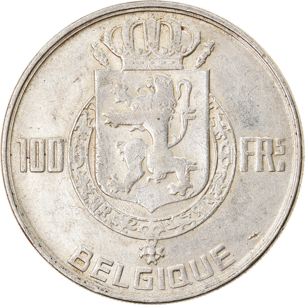 Coin, Belgium, 100 Francs, 100 Frank, 1948, AU(50-53), Silver, KM:138.1