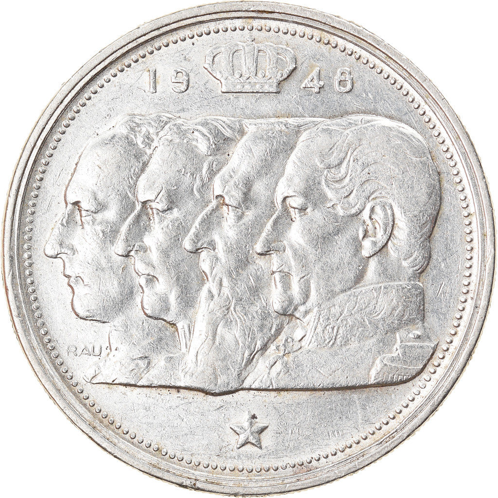 Moeda, Bélgica, 100 Francs, 100 Frank, 1948, AU(50-53), Prata, KM:139.1
