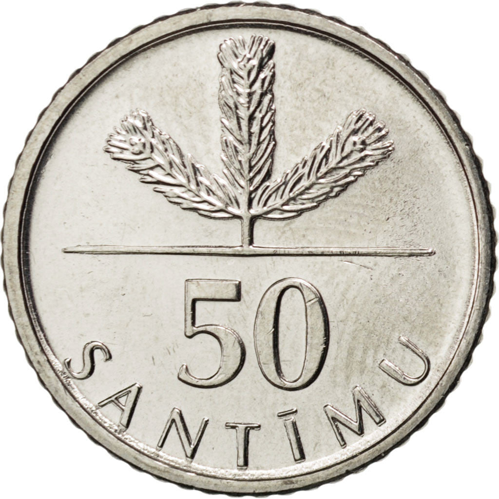 LATVIA, 50 Santimu, 2009, KM #13, MS(63), Copper-Nickel, 18.8, 3.51
