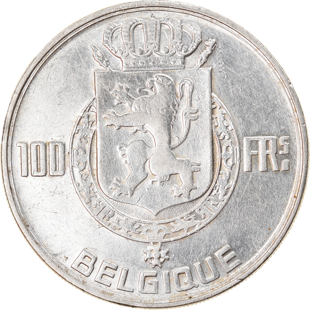 Coin, Belgium, 100 Francs, 100 Frank, 1948, AU(50-53), Silver, KM:138.1