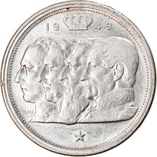 Coin, Belgium, 100 Francs, 100 Frank, 1949, AU(50-53), Silver, KM:139.1