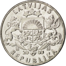 Moneta, Łotwa, Lats, 2008, MS(63), Miedź-Nikiel, KM:12