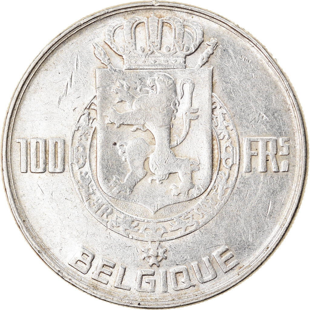 Coin, Belgium, 100 Francs, 100 Frank, 1950, AU(50-53), Silver, KM:138.1