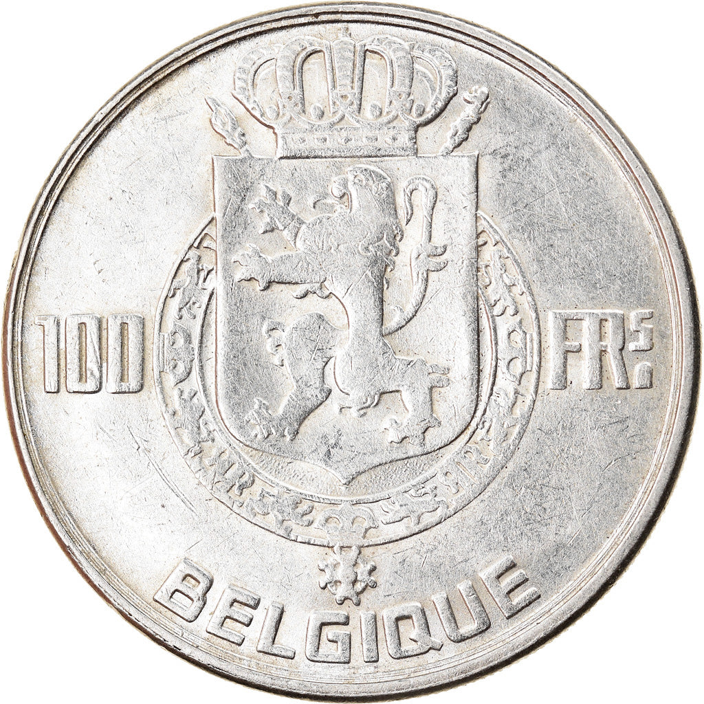 Coin, Belgium, 100 Francs, 100 Frank, 1950, AU(50-53), Silver, KM:138.1