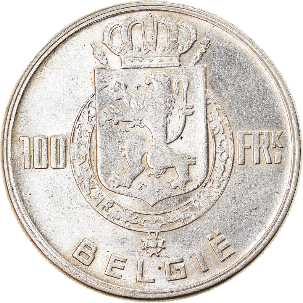 Coin, Belgium, 100 Francs, 100 Frank, 1951, EF(40-45), Silver, KM:139.1