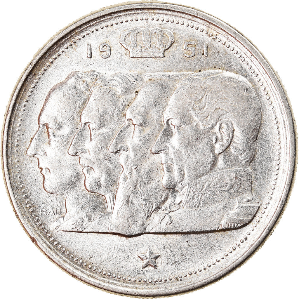 Moneta, Belgio, 100 Francs, 100 Frank, 1951, BB+, Argento, KM:139.1