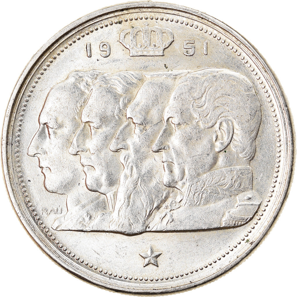 Coin, Belgium, 100 Francs, 100 Frank, 1951, AU(50-53), Silver, KM:139.1