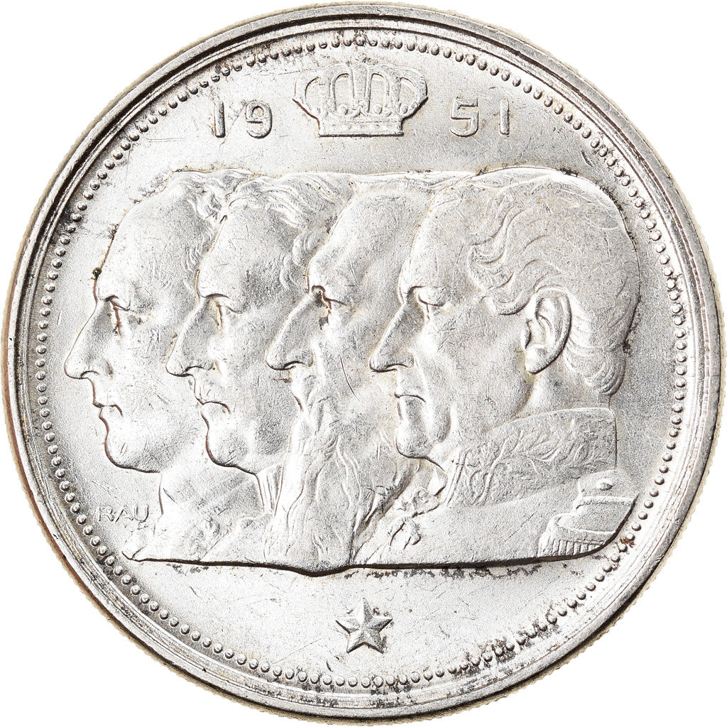 Monnaie, Belgique, 100 Francs, 100 Frank, 1951, TTB+, Argent, KM:139.1